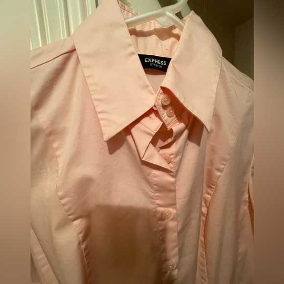 Soft Pink Express Button Down Work Shirt - Picture 3 of 3